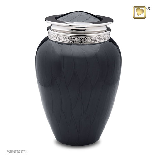 Midnight Black Metal Cremation Urn