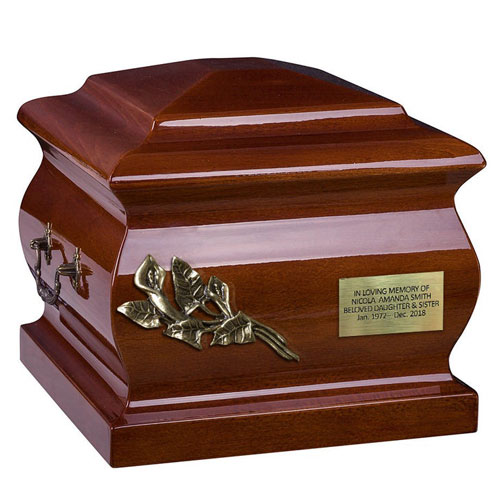 Solid Wooden Casket Urn for Father