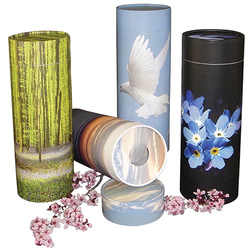 Biodegradable scattering urn tubes