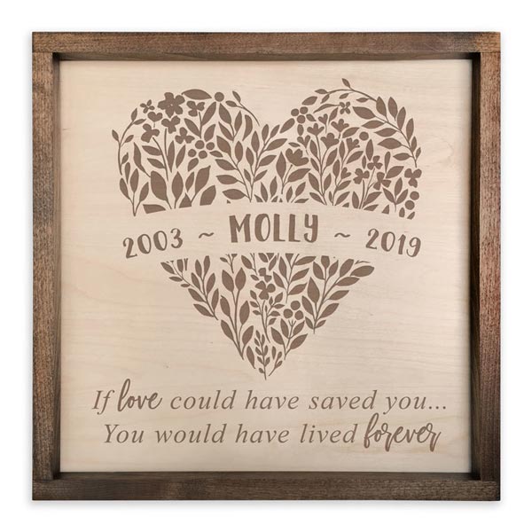 Wooden Plaque with Memorial Quote