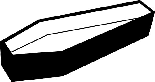 The old fashioned shape of a casket