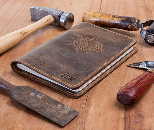 Custom engraved leather journal