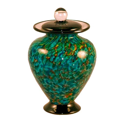 Hand blown glass keepsake urn