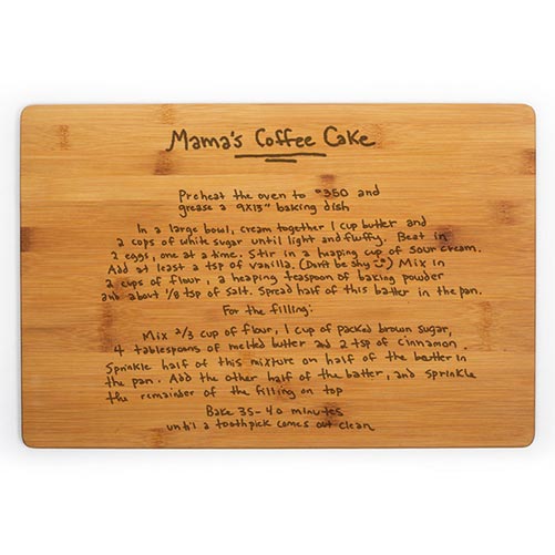 Bamboo wood cutting board with handwriting