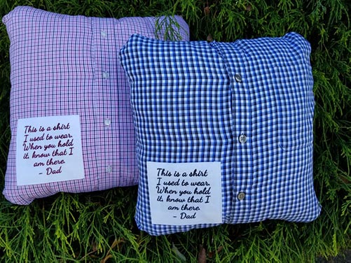 Handmade custom memory pillow
