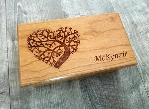 Custom engraved electric music box