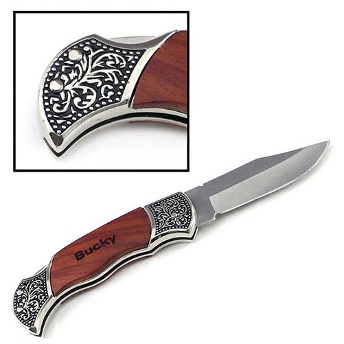 Custom-engraved vintage-style pocket knife