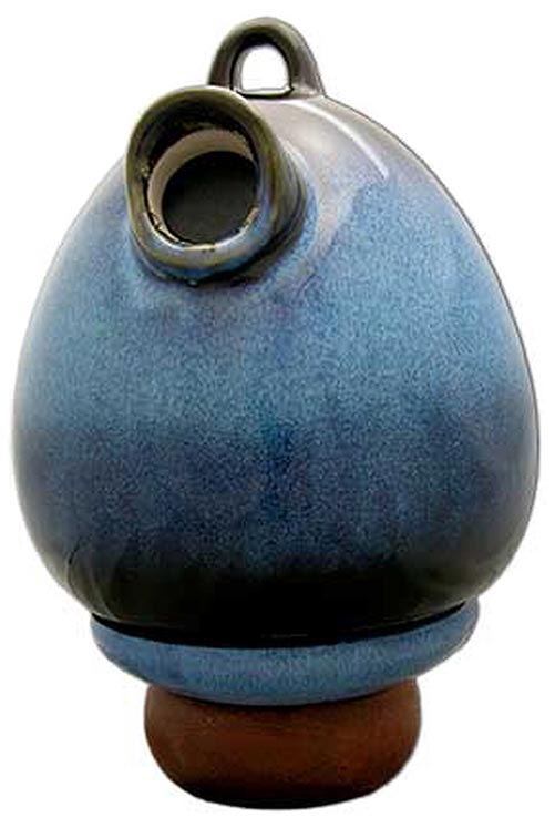 Birdhouse scattering urn in cobalt blue