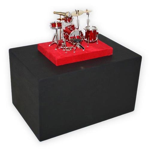 Drum set themed urn with base