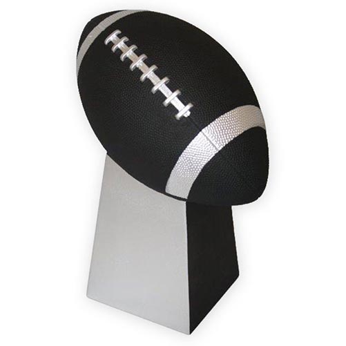 Handmade and custom-engraved football urn