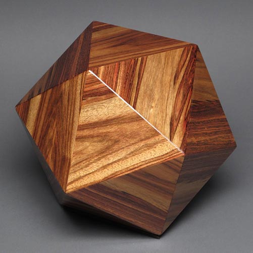 Contemporary style wood cremation urn