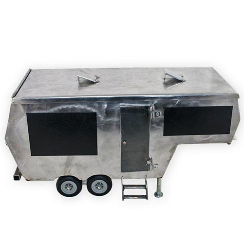 Metal camper cremation urn