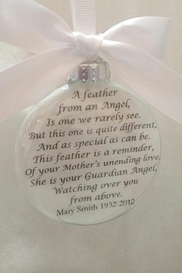 Memorial Ornament Filled with Angel Feathers