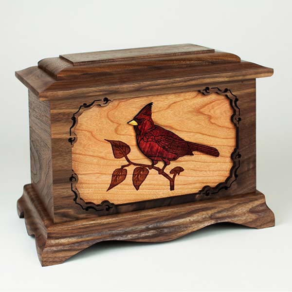 Cardinal Inlay Art Cremation Urn