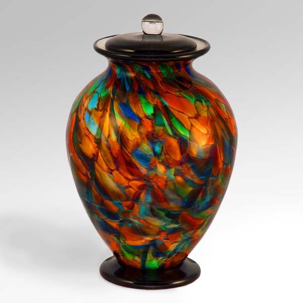 Glass Urn in "Autumn" Colors