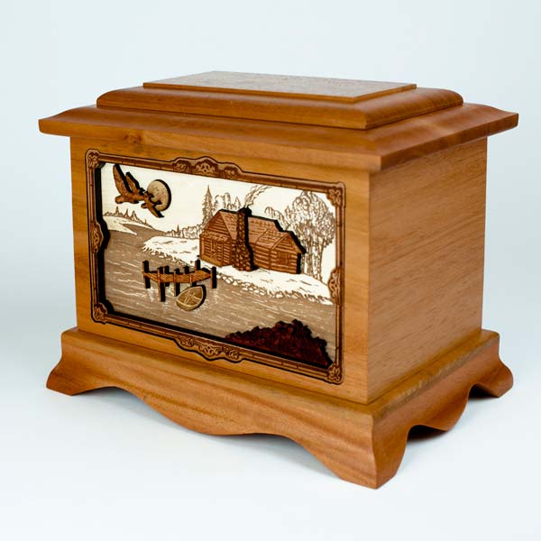 Mahogany Wood Cremation Urn