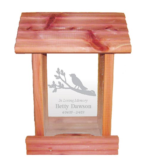 Personalized wood bird feeder