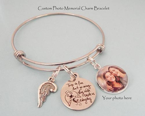 Photo memorial bracelet