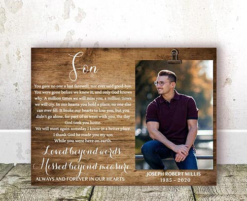 death of son son memorial son bereavement loss of son son sympathy gift 
