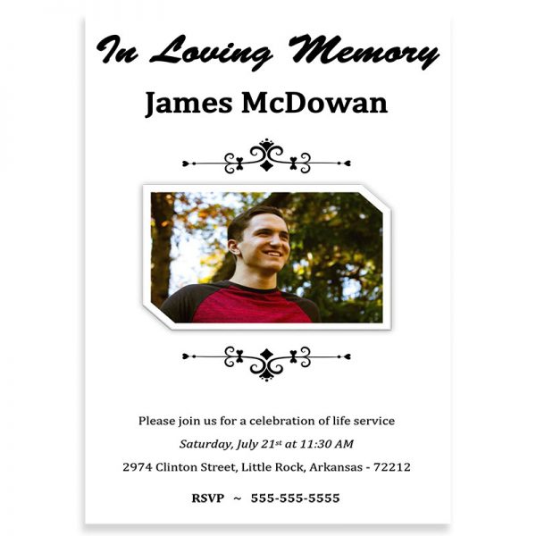 Funeral Invitation Template, Simple Ornamentation Themed (Free MS Word)