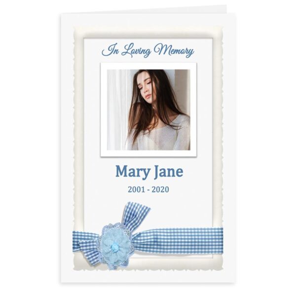 Free Word Template Funeral Program Blue Ribbon Theme