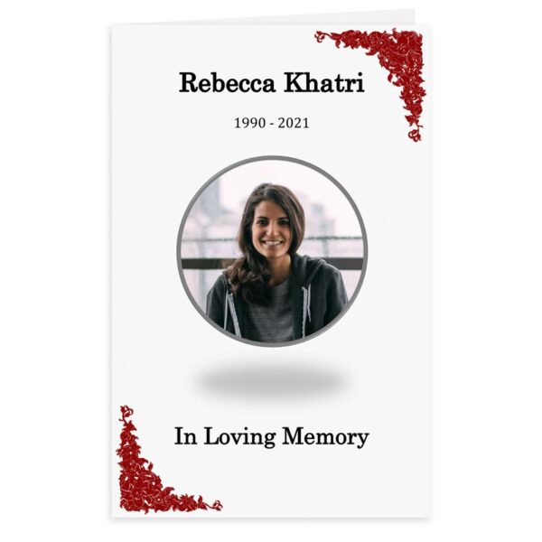 Free Word Template Funeral Program Scarlet Flowers Theme