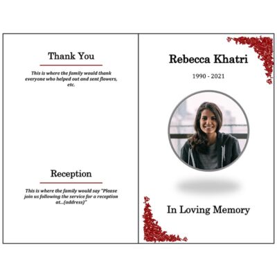 Front and Back Page (Funeral Flyer Bifold)