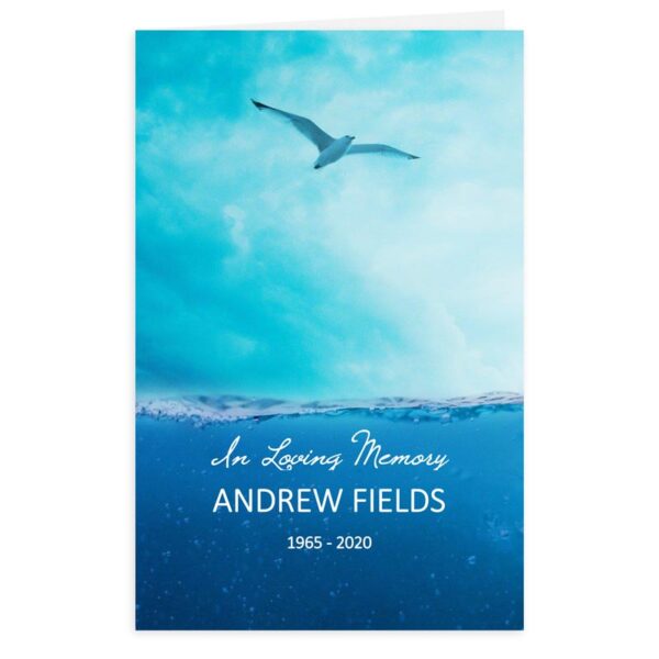 Free Word Template Funeral Program Soaring Seagull Theme