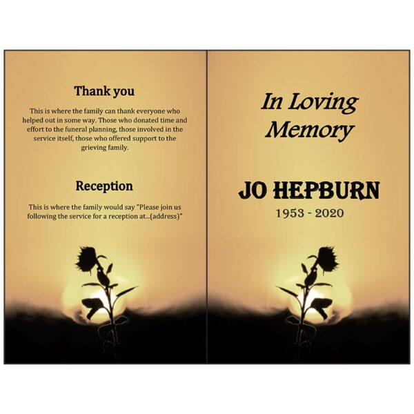 Front and Back Page (Funeral Flyer Bifold)