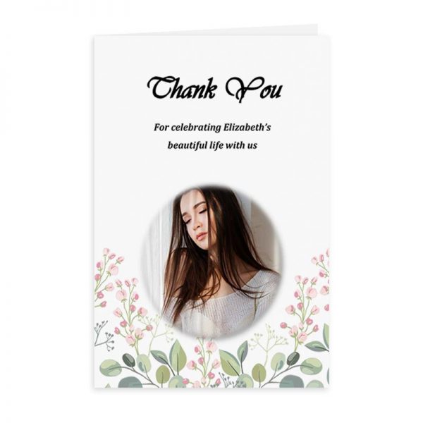 Free Word Template Thank You Card Blossoms Theme
