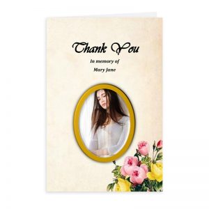 Free Word Template Thank You Card Picture Frame Bouquet Theme