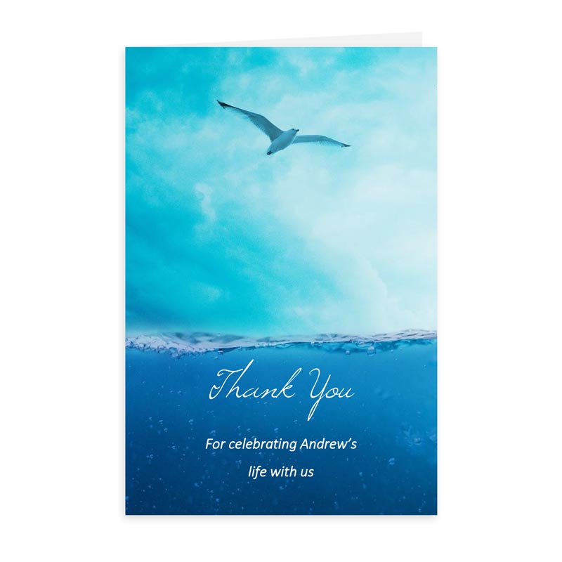 Free Funeral Thank You Card Template: Soaring Seagulls ...
