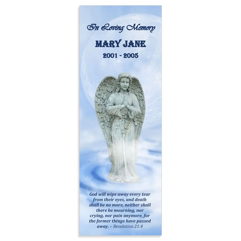 Memorial Bookmark Template, Angel Themed (Free MS Word)