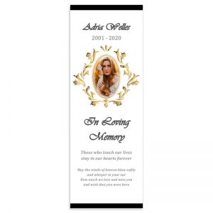 Memorial Bookmark Template, Oval Picture Frame Themed (Free MS Word)