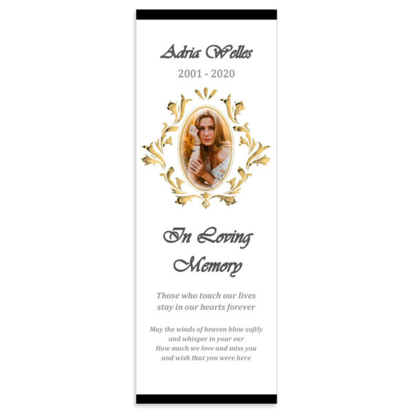 Memorial Bookmark Template, Oval Picture Frame Themed (Free MS Word)