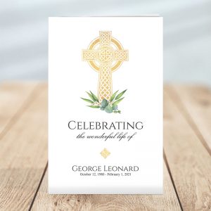 Celtic Cross Funeral Program Template