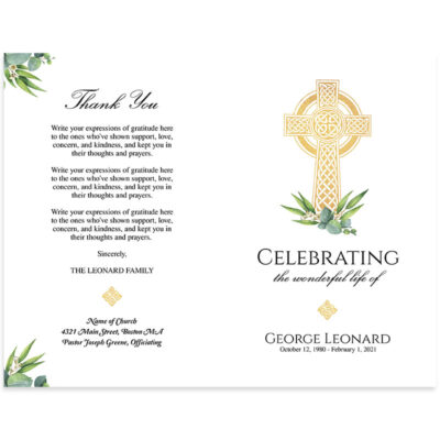 Celtic Cross Funeral Program