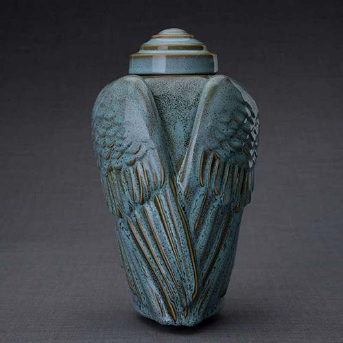 Angel Wings Oiled Green- 50 Beautiful Ceramic Urns
