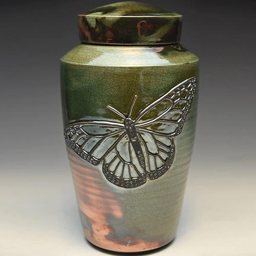 Butterfly Raku Cremation Urn- 50 Beautiful Ceramic Urns