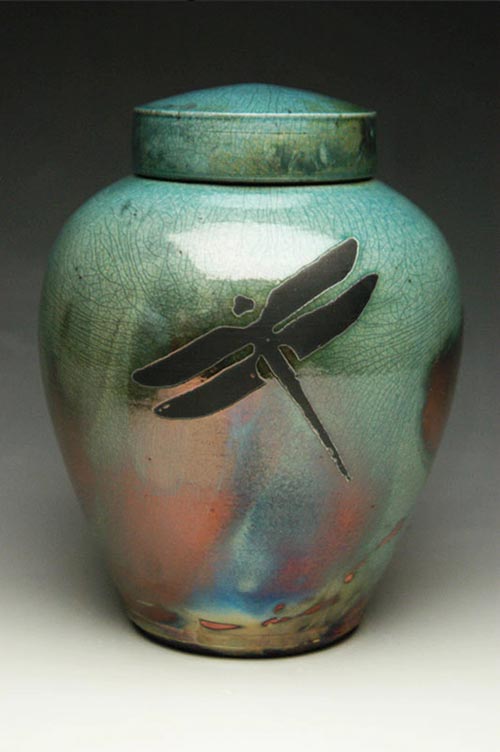 Dragonfly Raku Urn- 50 Beautiful Ceramic Urns