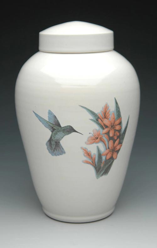 Hummingbird Color Ceramic Cremation Urn- 50 Beautiful Ceramic Urns