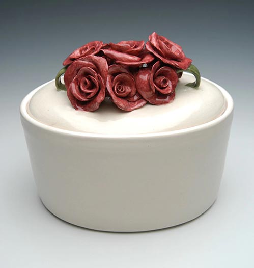 Oval Rose Cremation Urn- 50 Beautiful Ceramic Urns