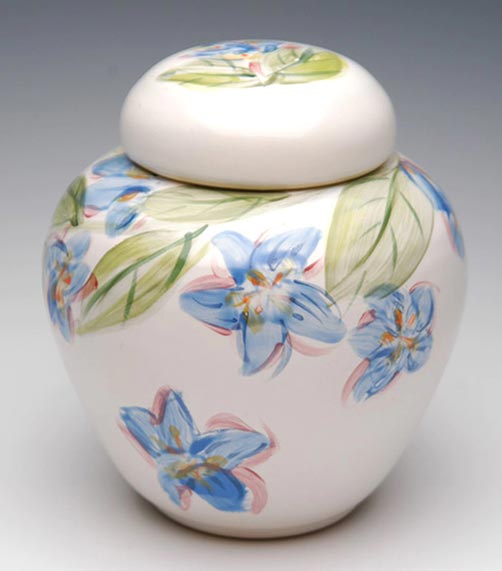 Porcelain Cremation Hand Painted Flower Urn- 50 Beautiful Ceramic Urns