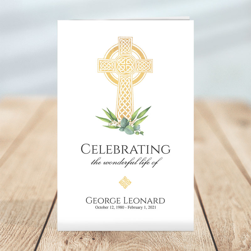 Celtic Cross: Funeral Program Templates