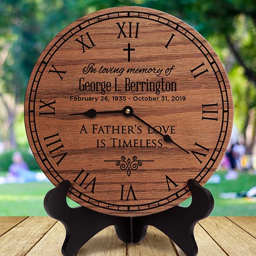 Cross Themed Memorial Clocks