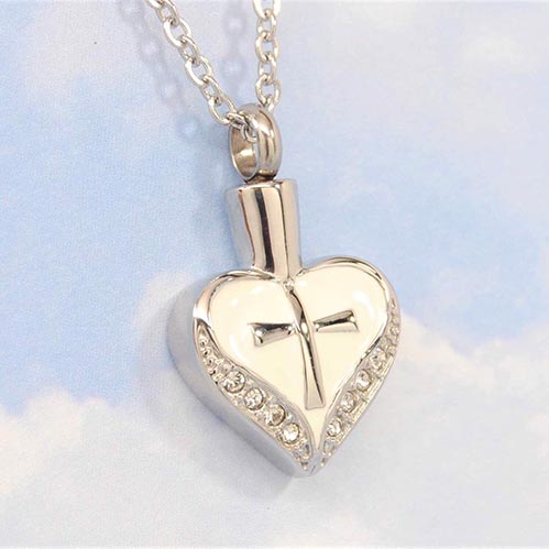 White Heart Urn Necklaces