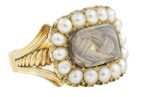 1821 Mourning Ring with Blonde Hair