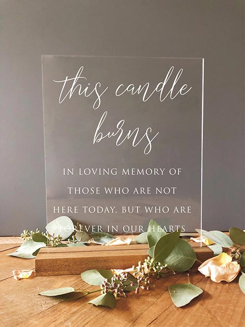 This Candle Burns Memorial Sign