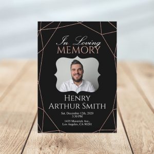 Funeral Invitation with Geometric Elegance Design