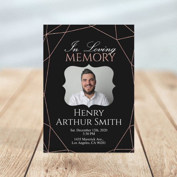 Funeral Invitation with Geometric Elegance Design